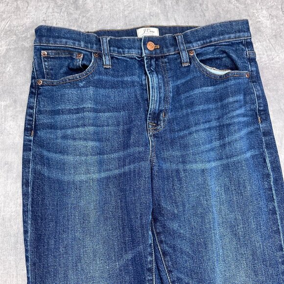 J Crew Jeans Women 30W x‎ 29L Blue Straight Leg Mid Rise Denim Stretch Cotton - Picture 2 of 12
